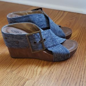 Cato Wedges with Buckle Detail Size 6